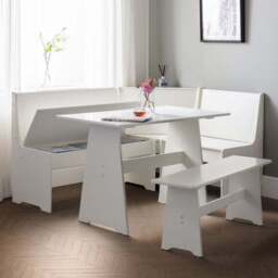 Newport 4 Seater Rectangular Corner Dining Table with Bench - thumbnail 2