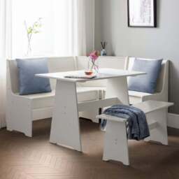 Newport 4 Seater Rectangular Corner Dining Table with Bench - thumbnail 3