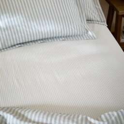 Hebden Narrow Stripe 100% Cotton Fitted Sheet - thumbnail 1
