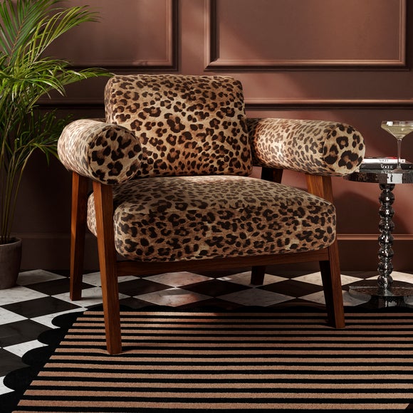 Brynn Leopard Print Velvet Accent Chair - image 1