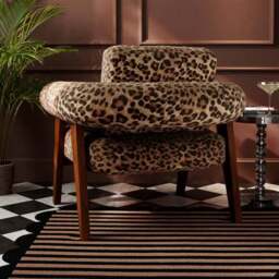 Brynn Leopard Print Velvet Accent Chair - thumbnail 2