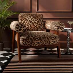 Brynn Leopard Print Velvet Accent Chair - thumbnail 1