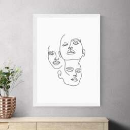 East End Prints Three Line Art Faces by Sundry Society - thumbnail 1