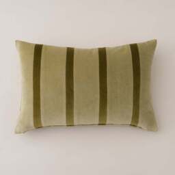 Clara Pencil Stripe Velvet Rectangle Cushion - thumbnail 3
