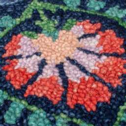Hani Floral Wool Round Rug - thumbnail 2