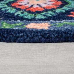 Hani Floral Wool Round Rug - thumbnail 4