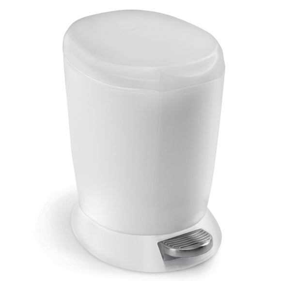 Simplehuman 6L Plastic Round Bathroom Pedal Bin - image 1