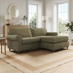 Flori Soft Chenille Corner Chaise Sofa - thumbnail 1