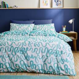 Aqua Doodle Reversible Duvet Cover and Pillowcase Set - thumbnail 1