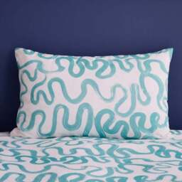Aqua Doodle Reversible Duvet Cover and Pillowcase Set - thumbnail 2