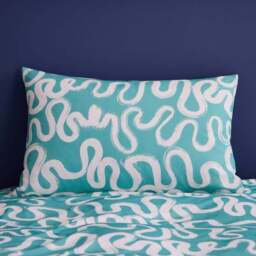Aqua Doodle Reversible Duvet Cover and Pillowcase Set - thumbnail 4