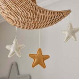 Moon & Stars Rattan Easy Fit Pendant Shade - thumbnail 3