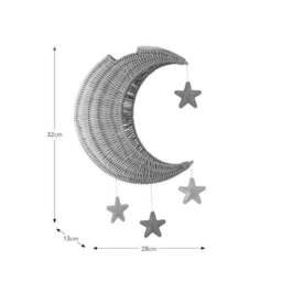 Moon & Stars Rattan Easy Fit Pendant Shade - thumbnail 4