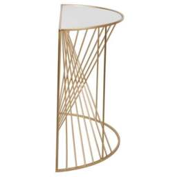 Liberty Glass and Gold Half Moon Console Table - thumbnail 4