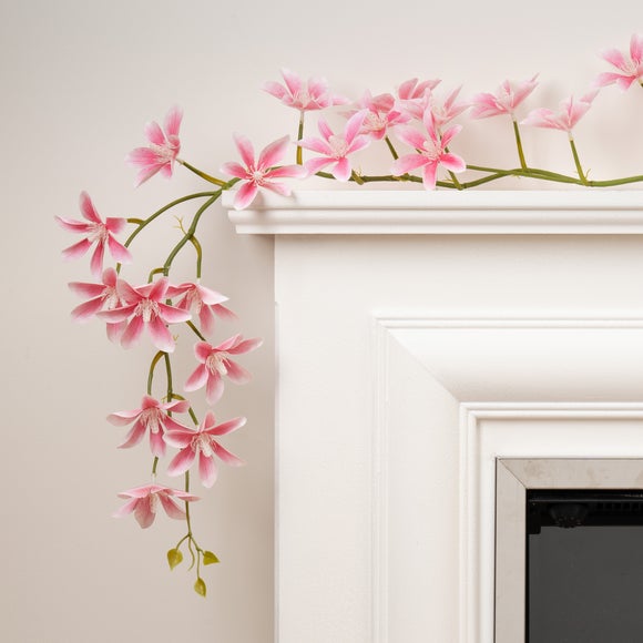 Set of 2 Artificial Magnolia Star Flower Garlands - image 1