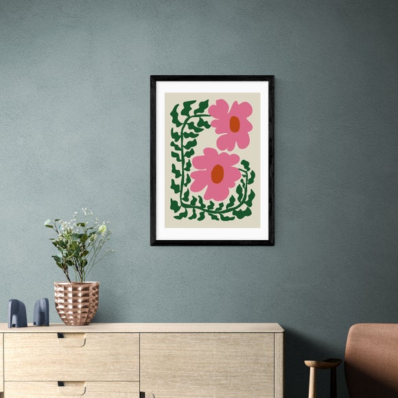 East End Prints Fun Fern And Pink Poppy Print by Miho Art Studio - image 1