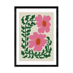 East End Prints Fun Fern And Pink Poppy Print by Miho Art Studio - thumbnail 2