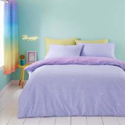Bright Rainbow Ombre Reversible Duvet Cover and Pillowcase Set - thumbnail 3