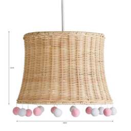 Fiesta Rattan Pom Pom Easy Fit Pendant Shade - thumbnail 5