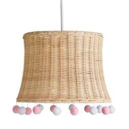 Fiesta Rattan Pom Pom Easy Fit Pendant Shade - thumbnail 4