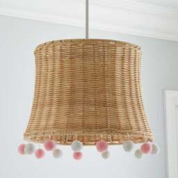 Fiesta Rattan Pom Pom Easy Fit Pendant Shade - thumbnail 2