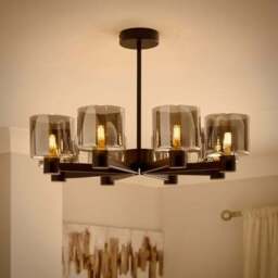 Erin Art Deco 8 Light Semi Flush Ceiling Light - thumbnail 2