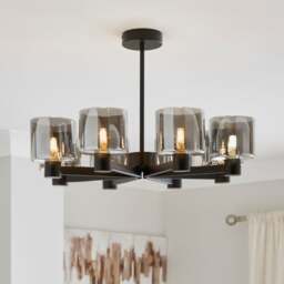 Erin Art Deco 8 Light Semi Flush Ceiling Light - thumbnail 1