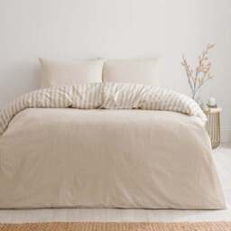 Durham Stripe 100% Cotton Duvet Cover and Pillowcase Set - thumbnail 4