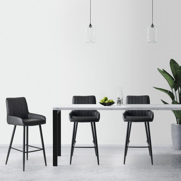 Soho Bar Stool, Faux Leather - image 1