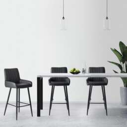 Soho Bar Stool, Faux Leather - thumbnail 1
