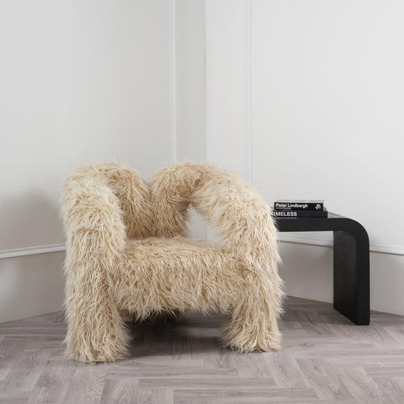 Freyja Ivory Faux Fur Accent Chair - image 1
