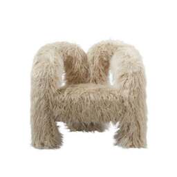Freyja Ivory Faux Fur Accent Chair - thumbnail 2