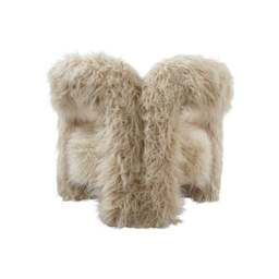 Freyja Ivory Faux Fur Accent Chair - thumbnail 5