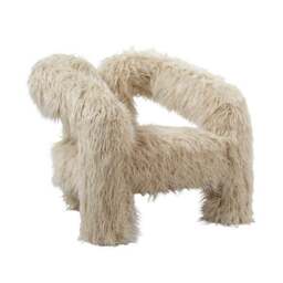 Freyja Ivory Faux Fur Accent Chair - thumbnail 3