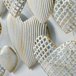 Warm White Hearts Metal Wall Art - thumbnail 2