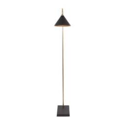Zeta Matt Black and Antique Brass Floor Lamp - thumbnail 3