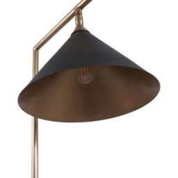 Zeta Matt Black and Antique Brass Floor Lamp - thumbnail 6
