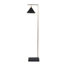 Zeta Matt Black and Antique Brass Floor Lamp - thumbnail 4