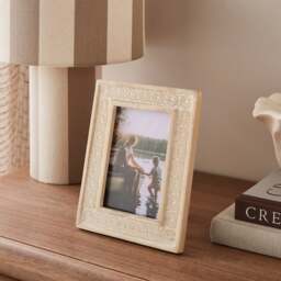 Carved Mango Wood Photo Frame - thumbnail 1
