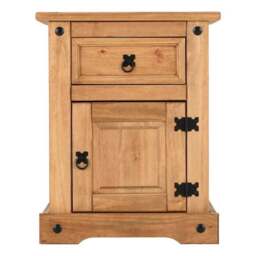 Corona 1 Drawer & 1 Door Bedside Table, Pine - thumbnail 3