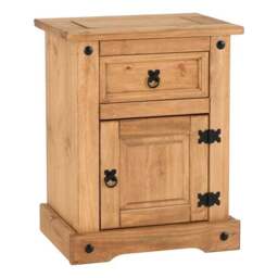 Corona 1 Drawer & 1 Door Bedside Table, Pine - thumbnail 2