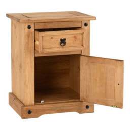 Corona 1 Drawer & 1 Door Bedside Table, Pine - thumbnail 4