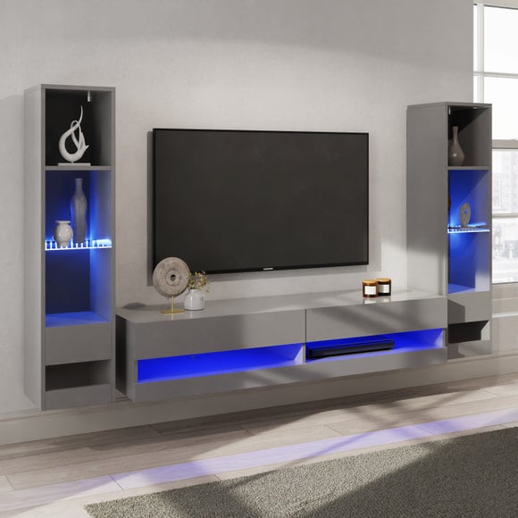 "Galicia Wide TV Unit with Shelving for TVs up to 65""" - image 1