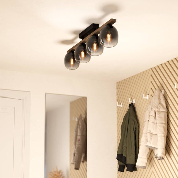 EGLO Filago Ombre Glass 3 Light Flush Ceiling Light - image 1