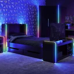 X Rocker Electra Gaming Bed Frame with Underbed Storage Drawers and LED Lights - thumbnail 4