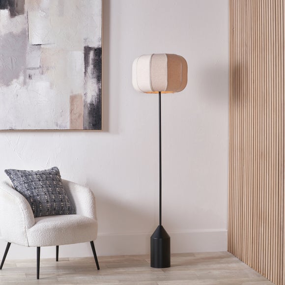 Pacific Lifestyle Oscar Metal and Linen Structured Floor Lamp - image 1