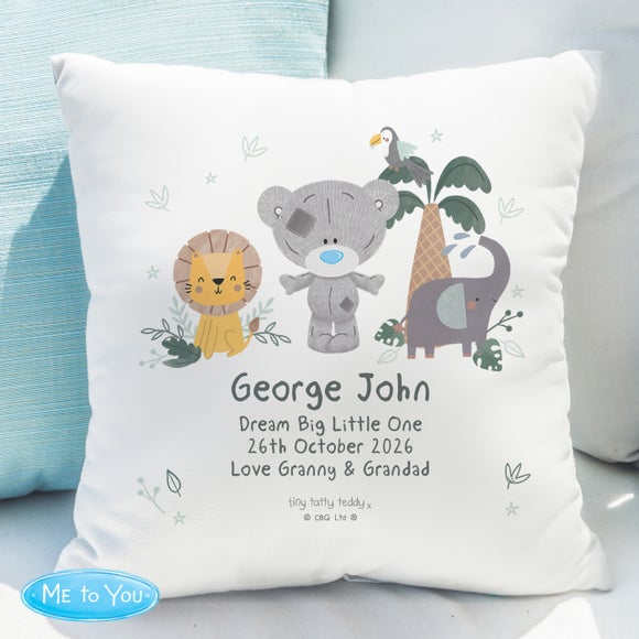 Personalised Tiny Tatty Teddy & Jungle Animals Square Cushion - image 1