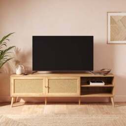 "Jordyn Extra Wide TV Unit for TVs up to 80"", Mango Wood Effect" - thumbnail 2