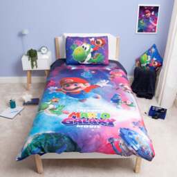 Super Mario Movie Galaxy Duvet Cover and Pillowcase Set
