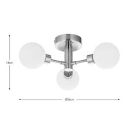 Sfera Mid Century 3 Light Bathroom Ceiling Light - thumbnail 6